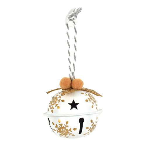 Palle campanellini natalizi in metallo per decorazioni natalizie set da 6