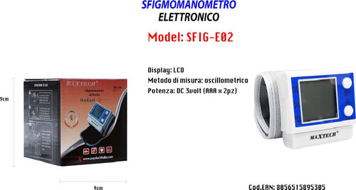 Sfigmomanometro Misuratore Pressione Arteriosa Elettronico Da Braccio Sfig-e02 Maxtech Salute e Bellezza > Cura della Persona > Misuratori di Pressione Trade Shop italia - Napoli, Commerciovirtuoso.it