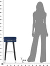 Sgabello-Bar-Paris-Blu/Silver-Cm-Ø-35X74