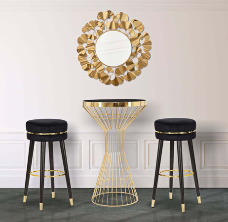 Sgabello-Bar-Paris-Nero/Gold-Cm-Ø-35X74