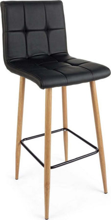 Sgabello da bar Bruce per interno, Gambe In Tubolare Di Acciaio Verniciato Effetto Legno, 46 x 40 x 108 cm Casa e cucina/Arredamento/Studio/Sedie e Sgabelli/Sgabelli Decor Space - Altamura, Commerciovirtuoso.it