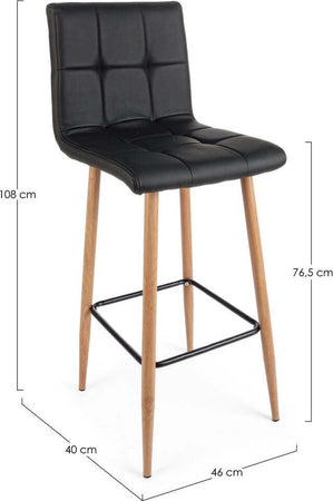 Sgabello da bar Bruce per interno, Gambe In Tubolare Di Acciaio Verniciato Effetto Legno, 46 x 40 x 108 cm Casa e cucina/Arredamento/Studio/Sedie e Sgabelli/Sgabelli Decor Space - Altamura, Commerciovirtuoso.it