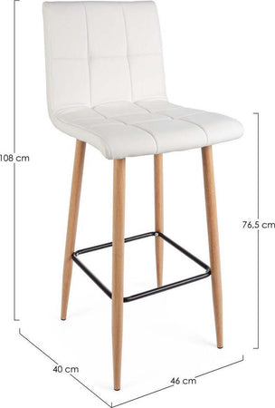 Sgabello da bar Bruce per interno, Gambe In Tubolare Di Acciaio Verniciato Effetto Legno, 46 x 40 x 108 cm Casa e cucina/Arredamento/Studio/Sedie e Sgabelli/Sgabelli Decor Space - Altamura, Commerciovirtuoso.it