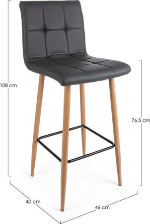 Sgabello da bar Bruce per interno, Gambe In Tubolare Di Acciaio Verniciato Effetto Legno, 46 x 40 x 108 cm Casa e cucina/Arredamento/Studio/Sedie e Sgabelli/Sgabelli Decor Space - Altamura, Commerciovirtuoso.it