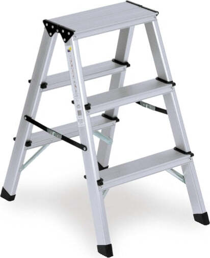 Sgabello doppia salita - in alluminio - Garden Friend Fai da te/Prodotti per la costruzione/Scale/Scale multiuso Eurocartuccia - Pavullo, Commerciovirtuoso.it