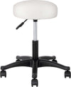 Sgabello-Estetista-Girevole-Seduta-Imbottita-10cm-Ecopelle-Salone-Studio-Bianco