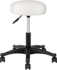 Sgabello-Estetista-Girevole-Seduta-Imbottita-10cm-Ecopelle-Salone-Studio-Bianco