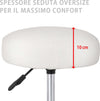Sgabello-Estetista-Girevole-Seduta-Imbottita-10cm-Ecopelle-Salone-Studio-Bianco
