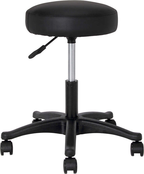 Sgabello-Estetista-Girevole-Seduta-Imbottita-10cm-in-Ecopelle-Salone-Studio-Nero