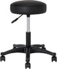 Sgabello-Estetista-Girevole-Seduta-Imbottita-10cm-in-Ecopelle-Salone-Studio-Nero