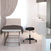 Sgabello-Estetista-Girevole-Seduta-Imbottita-10cm-in-Ecopelle-Salone-Studio-Nero