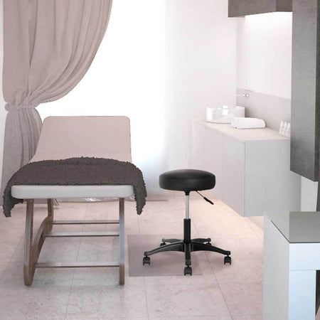 Sgabello-Estetista-Girevole-Seduta-Imbottita-10cm-in-Ecopelle-Salone-Studio-Nero