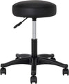 Sgabello-Estetista-Girevole-Seduta-Imbottita-10cm-in-Ecopelle-Salone-Studio-Nero