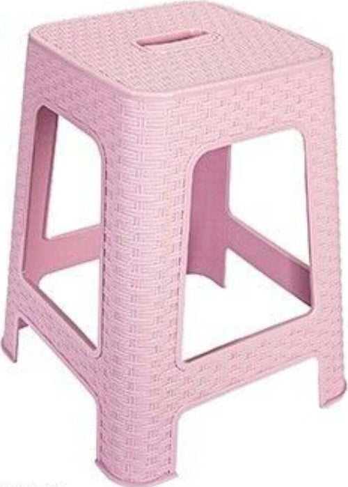 Sgabello In Plastica Rattan Rosa H 45,5 Cm Sedia Complemento D'arredo Per Casa Casa e cucina/Arredamento/Cameretta ragazzi/Sedie/Sgabelli Trade Shop italia - Napoli, Commerciovirtuoso.it