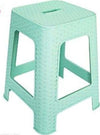 Sgabello-In-Plastica-Rattan-Verde-Acqua-H-45,5-Cm-Sedia-Complemento-D'arredo