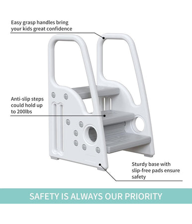 Sgabello Per Bambini Piccoli Scala A Pioli Per Bagno Cucina Toilette Con Manici