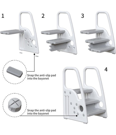 Sgabello Per Bambini Piccoli Scala A Pioli Per Bagno Cucina Toilette Con Manici