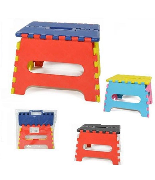 Sgabello Sedia Plastica Colorato Richiudibile Pieghevole Campeggio 25x20x19
