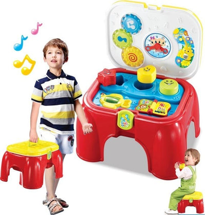 Sgabello-Sediolina-Giocattolo-Con-Formine-Incastro-Luci-Suoni-Gioco-Per-Bambini
