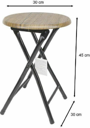 Sgabello Tavolino Seduta Pieghevole In Legno Scuro Metallo Nero 45 X 30 Cm Casa, arredamento e bricolage > Arredamento > Sedie Trade Shop italia - Napoli, Commerciovirtuoso.it