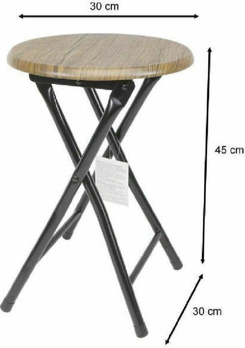 Sgabello Tavolino Seduta Pieghevole In Legno Scuro Metallo Nero 45 X 30 Cm Casa, arredamento e bricolage > Arredamento > Sedie Trade Shop italia - Napoli, Commerciovirtuoso.it