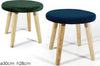 Sgabello-Tondo-Verde-Pouf-Sfoderabile-Seduta-Comoda-Struttura-In-Legno-30xh28