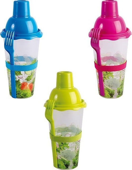 SHAKER 0.75ML CONTENITORE CIOTOLA VIAGGI PER INSALATA FRUTTA PASTA CON FORCHETTA  Trade Shop italia - Napoli, Commerciovirtuoso.it