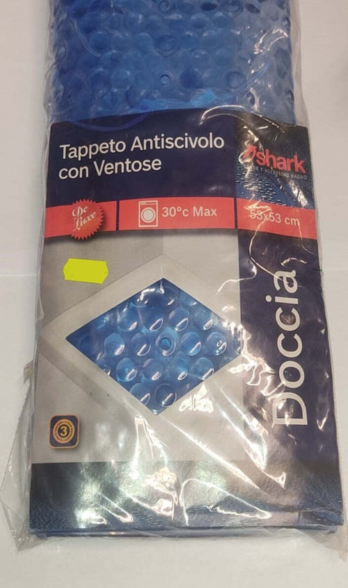 SHARK---TAPPETO-ANTISCIVOLO-PER-DOCCIA-53x53CM---CON-VENTOSE---COLORE-BLU