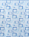 Shark-010/1E1011-Tenda-Doccia,-Vinile,-120-cm-x-Altezza-200-cm,-Azzurro/Bianco