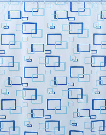 Shark-010/1E1011-Tenda-Doccia,-Vinile,-120-cm-x-Altezza-200-cm,-Azzurro/Bianco