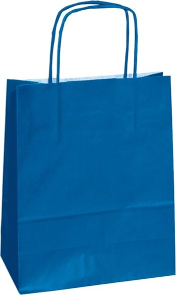 Shopper in carta - maniglie cordino - 14 x 9 x 20cm - blu - conf. 25 sacchetti Casa e cucina/Hobby creativi/Articoli per confezioni regalo/Sacchetti da regalo Eurocartuccia - Pavullo, Commerciovirtuoso.it