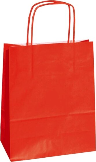 Shopper in carta - maniglie cordino - 18 x 8 x 24cm - rosso - conf. 25 sacchetti Casa e cucina/Hobby creativi/Articoli per confezioni regalo/Sacchetti da regalo Eurocartuccia - Pavullo, Commerciovirtuoso.it