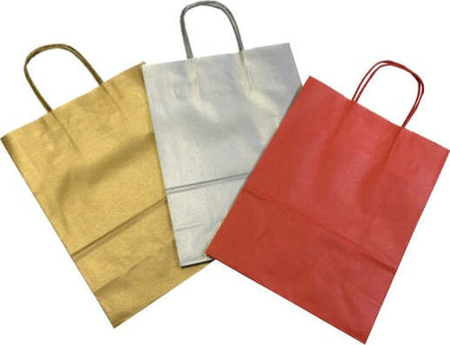 Shopper in carta - maniglie cordino - colori assortiti natalizi - 22 x 10 x 29cm - conf. 25 shoppers Casa e cucina/Hobby creativi/Articoli per confezioni regalo/Sacchetti da regalo Eurocartuccia - Pavullo, Commerciovirtuoso.it