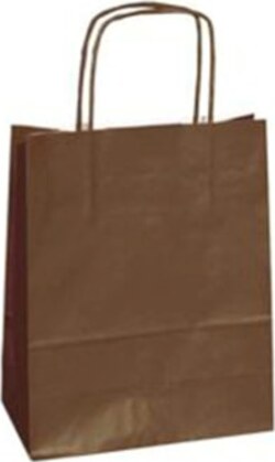 Shopper in carta - maniglie cordino - marrone - 14 x 9 x 20 cm - conf. 25 shoppers Casa e cucina/Hobby creativi/Articoli per confezioni regalo/Sacchetti da regalo Eurocartuccia - Pavullo, Commerciovirtuoso.it