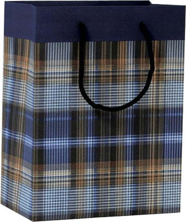 Shopper regalo Scozzese blu - 23 x 30 x 10cm - Kartos Casa e cucina/Hobby creativi/Articoli per confezioni regalo/Sacchetti da regalo Eurocartuccia - Pavullo, Commerciovirtuoso.it