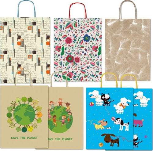 Shoppers - con manici - 16 x 21 x 8cm - fantasie assortite - Rex Sadoch [multipack] 25 pezzi Casa e cucina/Hobby creativi/Articoli per confezioni regalo/Sacchetti da regalo Eurocartuccia - Pavullo, Commerciovirtuoso.it
