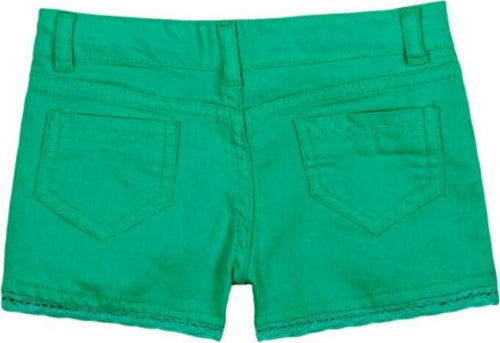 Shorts Bermuda Bimba Denim Pantaloncini Corti Estivi Denim Gabardina Bordo in Pizzo Pantalone Corto Ragazza Tinta Unita pantaloncino bambina/ragazza Piccole Canaglie - Tropea, Commerciovirtuoso.it