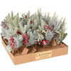 Ramo natalizio decorativo con bacche rosse, per interno ed esterno, da 24 cm