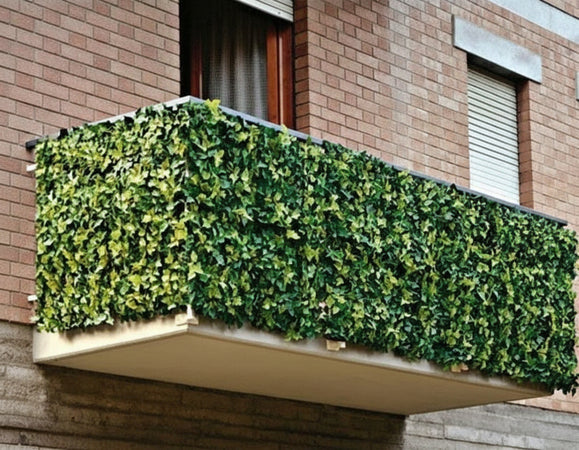 Siepe-Artificiale-Sintetica-1x3-Metri-Rotolo-Rete-Foglie-Edera-Verde-Per-Balcone