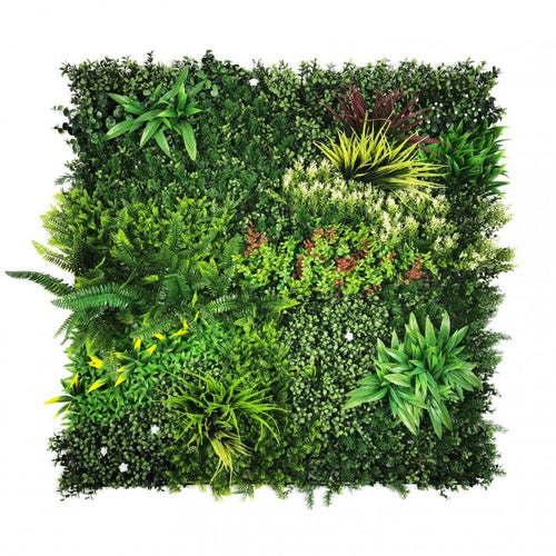 Siepe artificiale per parete sempreverde verticale Tropicale da intero ed esterno 1 x 1 mt