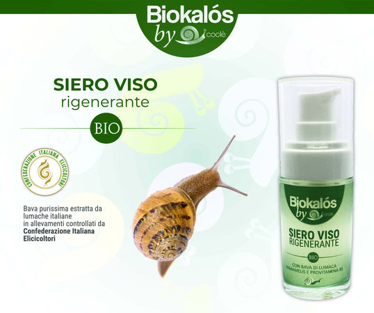 Siero Viso Bava Di Lumaca Helix 50ml Siero Anti Età Effetto Filler Riduce le Macchie per Pelli Mature Anti Rughe Biokalos By Coclè