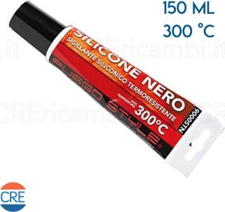Silicone-Sigillante-9000STN,-Nero,-300°C,-150ml-per-Stufe-Pellet-Caldaie,-Camini,-Barbecue