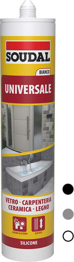 SILICONE SOUDAL UNIVERSALE BIANCO DA 280 ML PER INTERNO ED ESTERNO