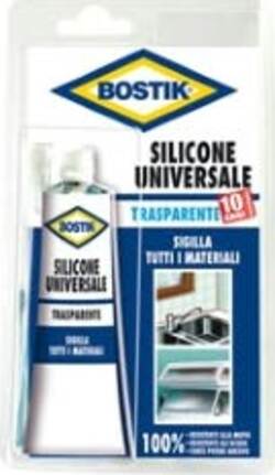 Silicone Universale Bostik - 60 ml - trasparente - Bostik Cancelleria e prodotti per ufficio/Archivio ufficio e accessori per scrivania/Nastri colle elastici e graffette/Adesivi e colle/Super colla Eurocartuccia - Pavullo, Commerciovirtuoso.it