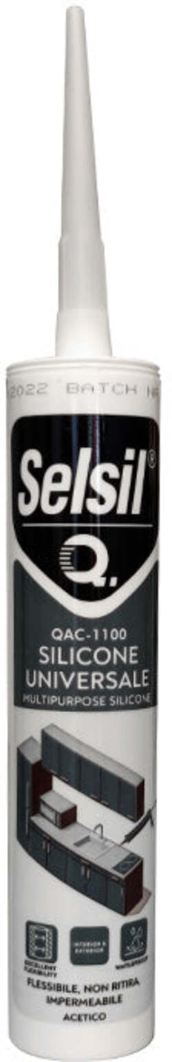 SILICONE UNIVERSALE TRASPARENTE ACETICO QFAST 280 GR SELSIL