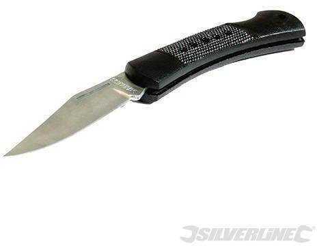 Silverline Coltello in acciaio inox 60 mm tascabile con manico in plastica