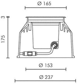 Simes Miniring - Faretto da incasso carrabile Circuito 3 LED