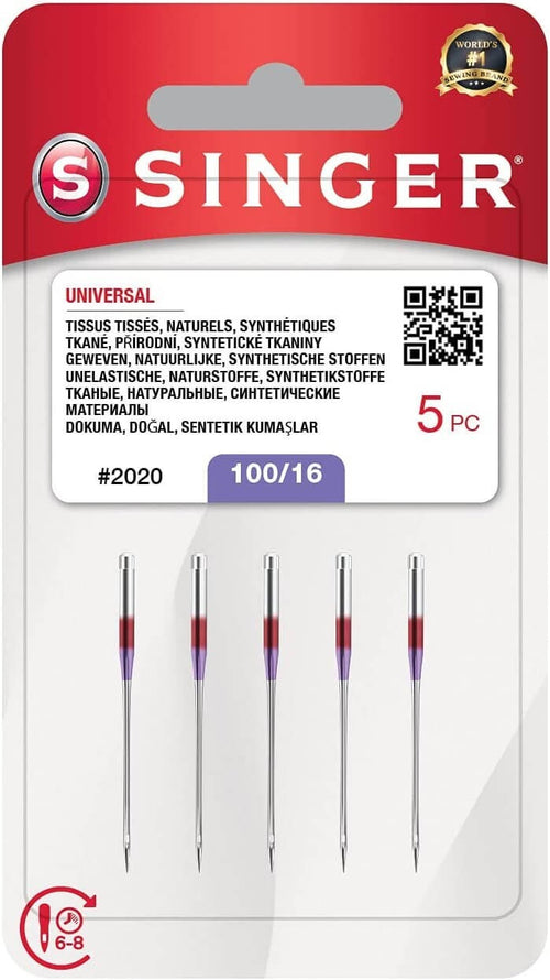 Singer Universal Ago 2020 100/16 ago Metallo Argento 7 x 0,03 x 4 cm