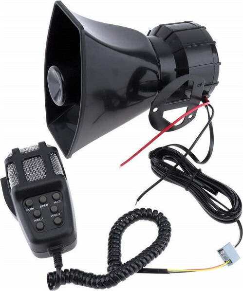 Sirena-Centralina-7-Canali-100w-Waterproof-Allarme-Microfono-Megafono-Auto-12v