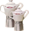 Sirge Caffettiera Moka 4 Tazzine Porcellana Fine Certificata Decorata Oro Moka Tradizionale Ceramica 4/6 Persone, Base in Alluminio Casa e cucina/Tè e caffè/Moke e caffettiere La Bottega del Risparmio - Bari, Commerciovirtuoso.it